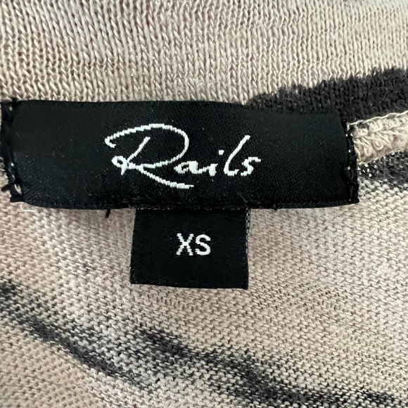 Rails Ren black & tan tiger print short sleeve V-neck cotton midi dress size XS - Picture 6 of 7